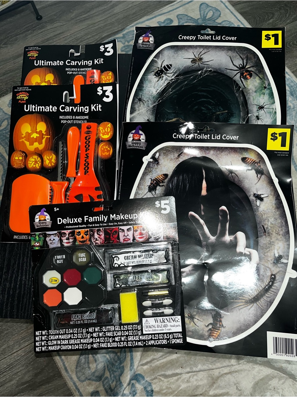 Halloween Holiday Decor Set - Orange & Black Makeup and Accessories